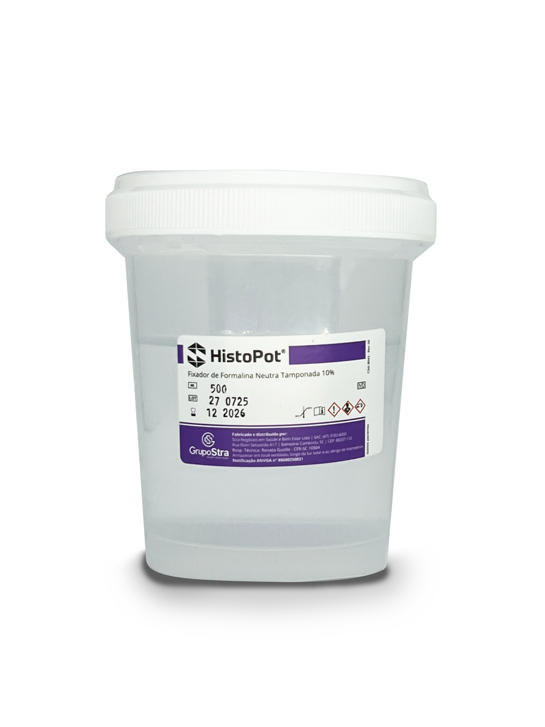 HistoPot® Frascos para Biópsia - Formol Tamponado 10 % - 1000 mL